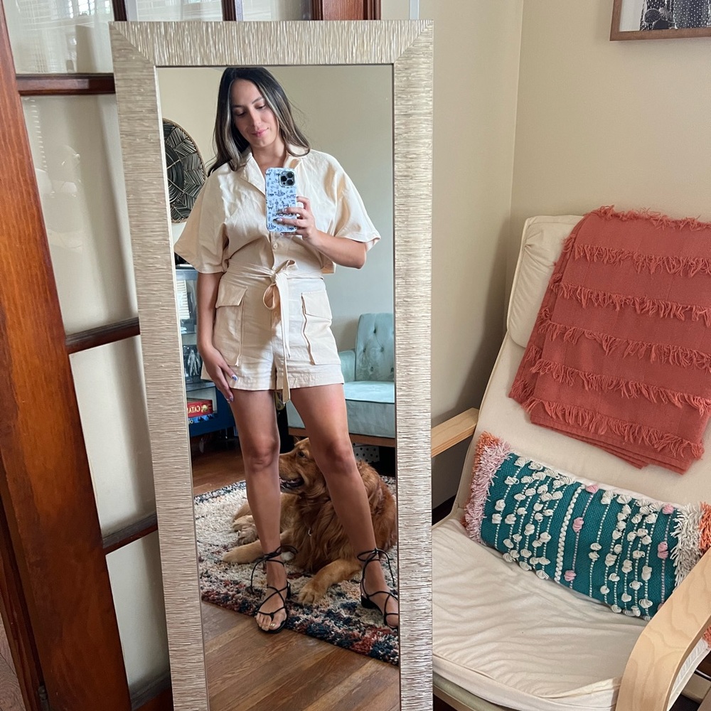 Zara cream jumpsuit